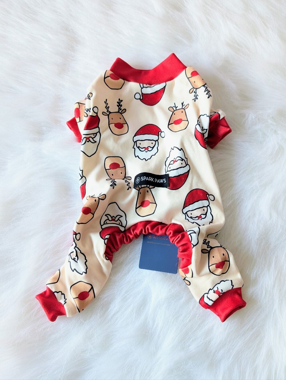 Dog Pajamas, Onesie, Santa, Reindeer, Holiday, Christmas, M, New, Spark Paws